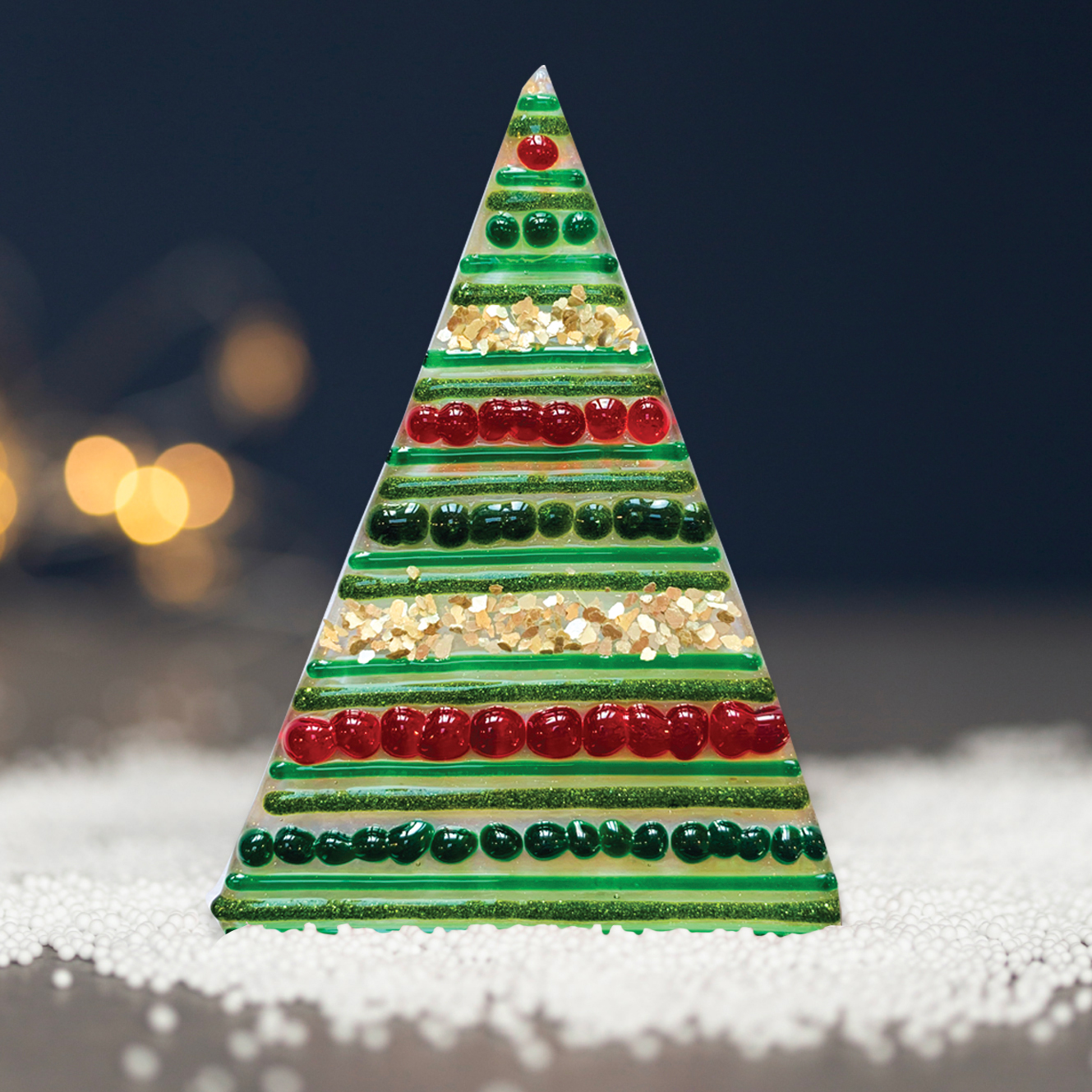 Inspiratie Zegevieren Verblinding Make at home Fused glass Christmas Green Tree - Pack of 4 - Twice Fired